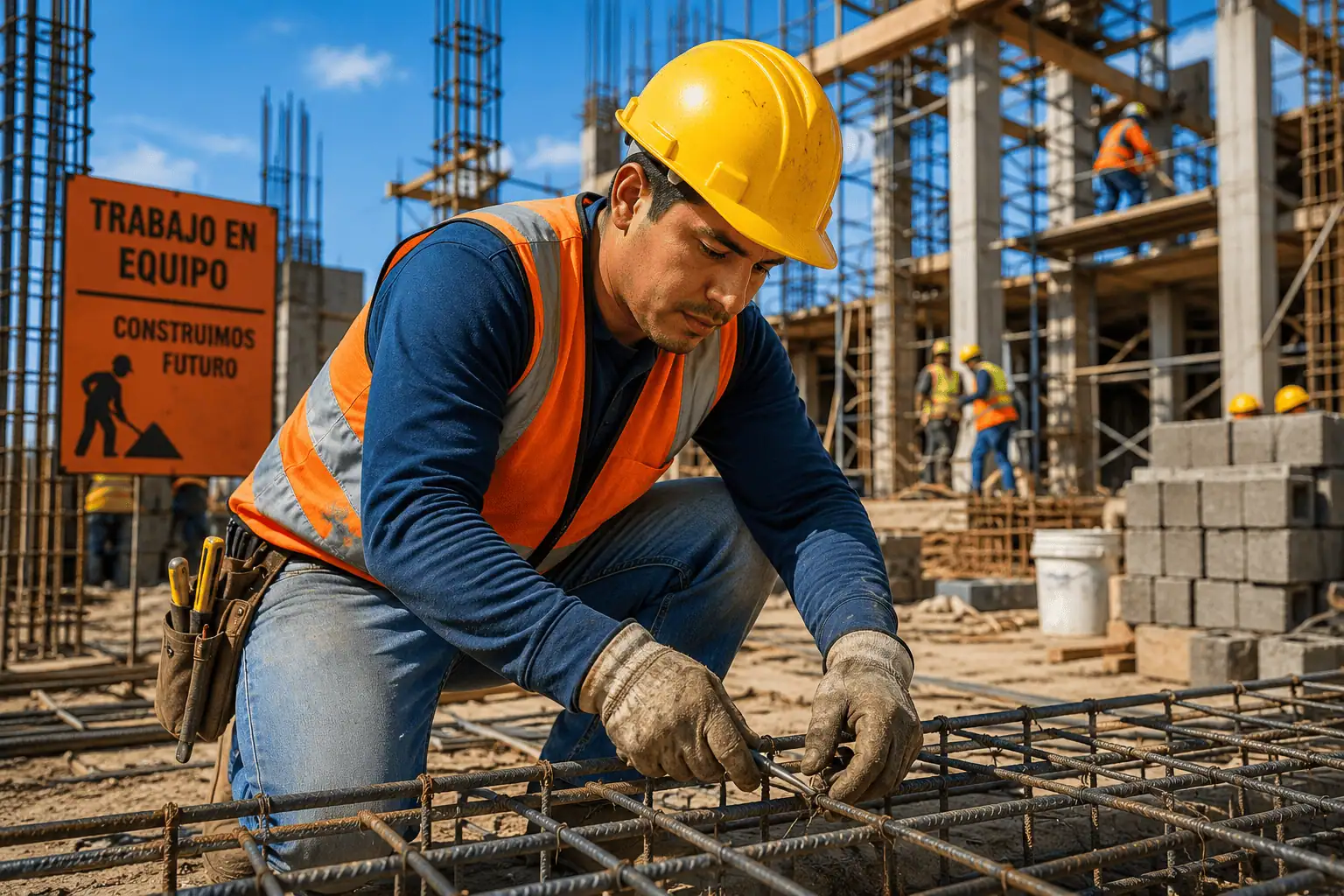 Trabajador en una obra de construcción